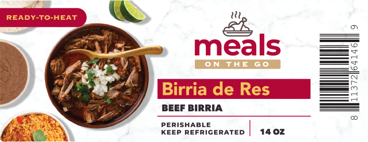 Meals on the Go Birria Label image