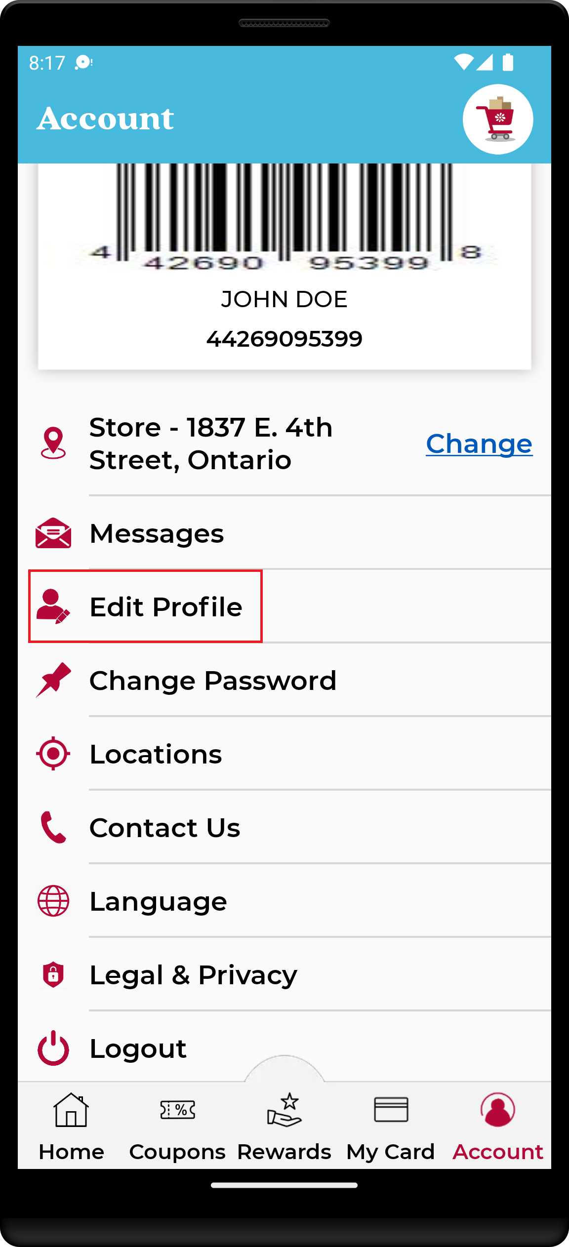 Screenshot for Step 12Account Deletion